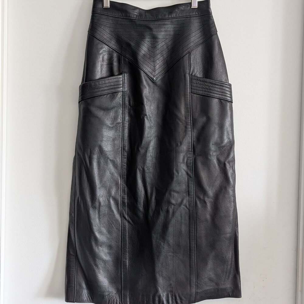 Vintage leather maxi skirt